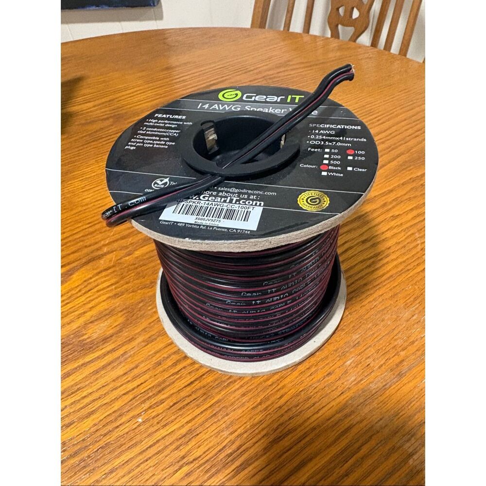 Gear It Speaker Wire, New on Roll, <100’, 14 AWG